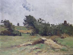GUILLEMET Antoine Jean B 1843-1918,Paysage au moulin,1901,Bayeux Encheres FR 2023-12-10