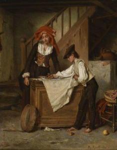 GUILLEMIN Alexandre Marie 1817-1880,Le marchand d'étoffes,Conan-Auclair FR 2022-01-25