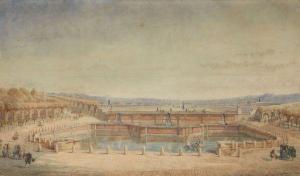 GUILLEMOT Alexandre Charles 1786-1831,Perspective des jardins de Marly,Aguttes FR 2011-06-21