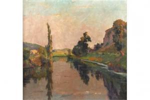 GUILLERY Etienne 1928-1999,Abendliche Flusslandschaft,1910,Mehlis DE 2015-08-27