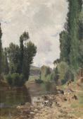 GUILLON Adolphe 1829-1896,River Landscape in Summer,Palais Dorotheum AT 2013-03-13