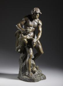 GUILLOT Anatole 1865-1911,Uomo in lotta con un aquila,Capitolium Art Casa d'Aste IT 2023-04-12