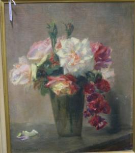 GUILLOU Albert 1936,x - Still Life Study of Roses within a Tapered Gla,Tooveys Auction GB 2008-01-30