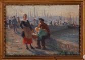 GUILLOU Alfred 1844-1926,Famille de pêcheurs de Concarneau devant les barqu,Adjug'art FR 2013-07-07