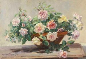 GUILLOUX Albert Gaston 1871-1952,Corbeille de roses,1950,Brissoneau FR 2015-11-03