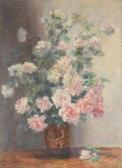 GUILLOUX Albert Gaston 1871-1952,Vase de roses,1948,Brissoneau FR 2015-11-03