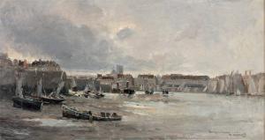 GUILMARD Henri 1849,"Dieppe, l'ancien port". Huile sur toilesignée et ,Deburaux & Associ 2008-06-21