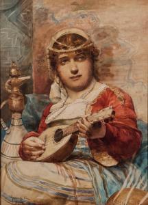 GUINEA Y UGALDE Anselmo 1855-1906,Odalisca con mandolina,1882,Goya Subastas ES 2018-10-16