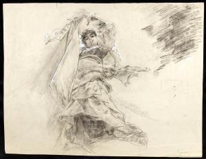 GUINEA Y UGALDE Anselmo 1855-1906,Recto: danzatrice; verso: due figure abbracci,Bertolami Fine Arts 2022-05-13