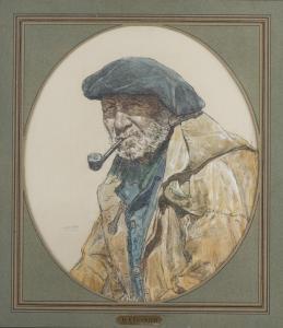 GUINIER Henri 1867-1927,Portrait d'un marin à la pipe,Dogny Auction CH 2022-04-05
