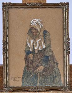 GUINIER Henri 1867-1927,Vieille bretonne au chapelet,Adjug'art FR 2018-07-22