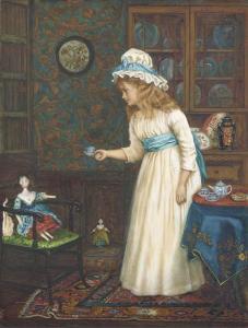 GUINNESS Elizabeth S 1850-1934,The dolls' tea party,1878,Christie's GB 2004-03-25