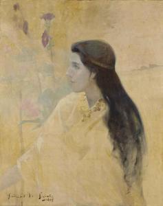 GUIRAND DE SCEVOLA Lucien Victor 1871-1950,La Dame aux roses trémières,1895,Christie's GB 2015-03-30