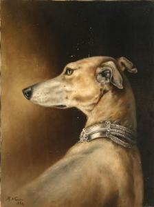 GUISE Marie 1800-1900,Greyhound in Profile (Xmas),1884,Weschler's US 2007-09-15