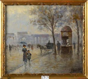 GUISTO Fausto 1867-1941,Boulevard parisien animé,VanDerKindere BE 2015-04-21