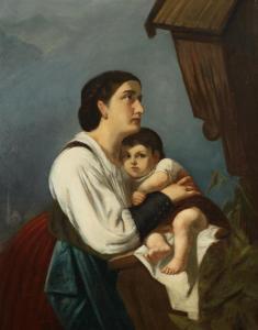 GUKEL 1800-1800,ITALIAN MOTHER AND CHILD,Sloans & Kenyon US 2013-11-15