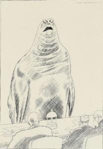 GULBRANSSON Olaf 1873-1958,Walrus, caricature,Bruun Rasmussen DK 2021-12-21