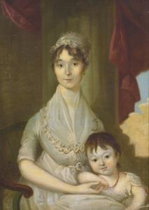 GULLAGER Christian 1759-1826,PORTRAIT OF GERTRUDE NEILSON WOODHULL AND SON, WIL,Sotheby's 2014-01-24