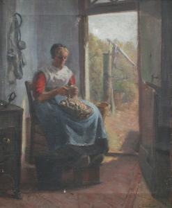 GULLIVER Henrietta Maria 1860-1945,Woman Peeling Fruit,Burchard US 2009-06-28