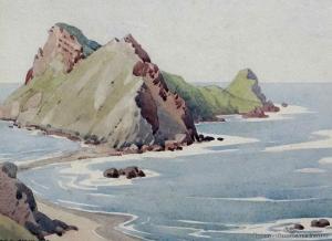 GULLY Eric N 1900-1900,Coastal Landscape near Gisborne,International Art Centre NZ 2015-02-25