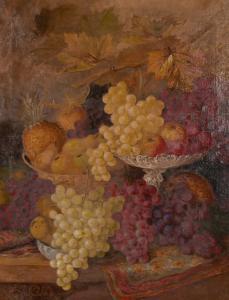 GUMMERY Henry,A still life of abundant fruit, with grapes and vi,1902,John Nicholson 2022-10-05