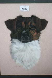 Gunn Don,head and shoulder portrait of a Jack Russell,1994,Lawrences of Bletchingley GB 2018-03-08