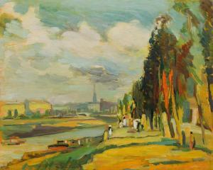 GUNSAM Karl Josef 1900-1972,Donaukanal,1946,im Kinsky Auktionshaus AT 2023-04-18