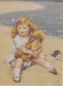 GUNSTON Audley,Young girl on a beach,1913,David Lay GB 2013-01-24