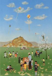 GUNSUR Nedim 1924-1994,children playing in parkland,1993,Ewbank Auctions GB 2019-04-25