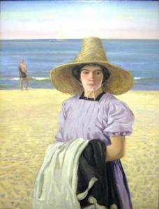 GUNTHER Edith 1887,Girl on a Beach,1906,Lots Road Auctions GB 2008-04-27