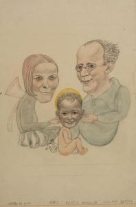 GUNTHER Kurt 1893-1955,Die Familie Mann mit lockigem Haar neben seiner Fr,1930,Mehlis DE 2021-08-26
