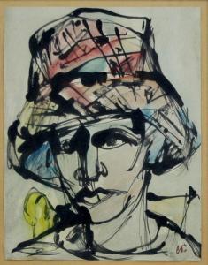 GUNTHER TOLLMANN 1926-1990,Frau mit Hut,Eva Aldag DE 2013-05-25