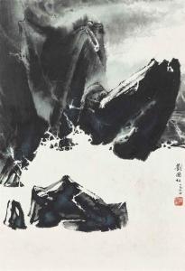 GUOSONG LIU 1932,Mountains Viewed from a River Bank,1964,Christie's GB 2016-05-29