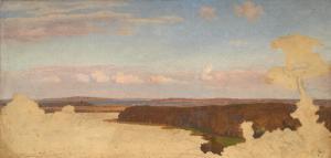 GURLITT Ludwig H. Theodor 1812-1897,Clouds over a vast lake landscape,Galerie Koller CH 2023-09-22