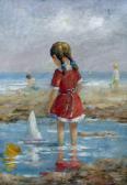 GUSSONI R,On the Beach,Rowley Fine Art Auctioneers GB 2016-02-23