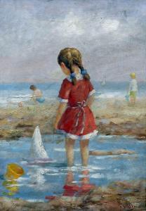 GUSSONI R,On the Beach,Rowley Fine Art Auctioneers GB 2016-05-24