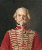 GUSSOW Carl 1843-1907,Bildnis eines Offiziers in Husarenuniform als Brus,1864,Nagel DE 2012-02-15