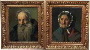 GUSSOW Carl 1843-1907,Mansportret, en Vrouwenportret,Venduehuis NL 2017-10-18