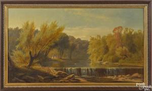 GUSTAV SIMON 1824-1876,river landscape, probably the Brandywine,Pook & Pook US 2015-04-24