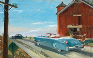 GUSTAVSON Leland R 1899-1966,Sheriff Olson's Roadblock,Swann Galleries US 2016-09-29