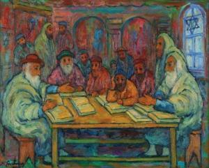 GUTMAN Nathan 1898-1978,Torah Study,Tiroche IL 2020-02-01