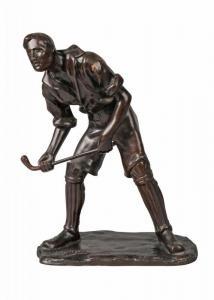 GUTTNER VITTORIO 1869-1935,A bronze model of a hockey player,Rosebery's GB 2018-03-22