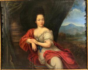 GUYNIER Jean 1630-1707,Portrait de femme en robe blanche, dans un grand d,Rossini FR 2020-11-26