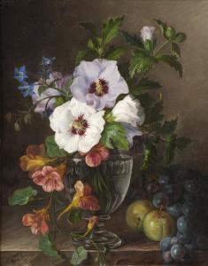 GUYOT JULIE,Nasturtium in a glass vase with grapes and greenga,Dreweatt-Neate GB 2010-12-14