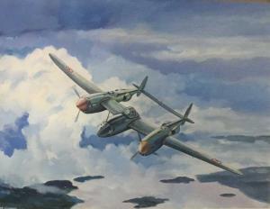 GUYOT Michel 1948,Lockheed P-38 en vol,Rossini FR 2020-10-19