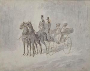 GUYS Constantin 1802-1892,Calèche,Chayette et Cheval FR 2024-04-12