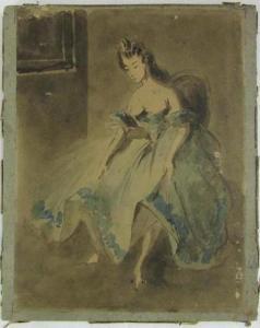 GUYS Constantin 1802-1892,Jeune femme assise,Geoffroy-Bequet FR 2017-07-15