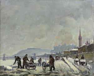 GUZSIK Odön 1902-1954,Vue de Budapest enneigée,Millon & Associés FR 2019-11-12