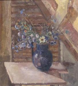 GWYNNE JONES Emily 1948,Flowers in an enamel jug in an attic,Woolley & Wallis GB 2011-03-23