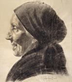 GYáRFáS Jenő 1857-1925,Female wearing headscarf,Nagyhazi galeria HU 2017-03-07